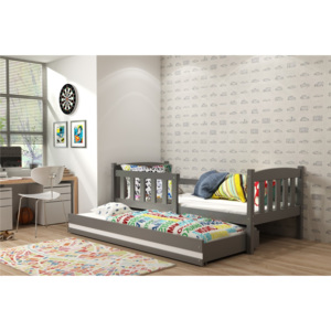 B2b1 BMS-group Dětská postel s přistýlkou KUBUS 2 80x190 cm, grafitová/bílá Pěnová matrace
