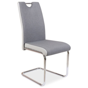 Jídelní židle v šedé barvě na kovové konstrukci KN687