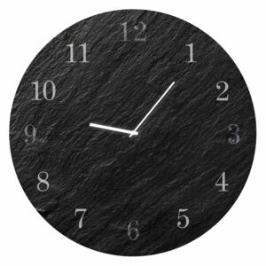 Styler Skleněné nástěnné hodiny - Carbon | Rozměry: 30x30 cm