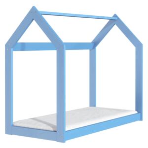 Foglio Dřevěná postel domeček 160 x 80 cm modrá + rošt