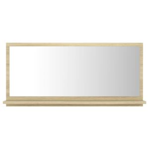 Koupelnové zrcadlo - dřevotříska - dub sonoma | 80x10,5x37 cm