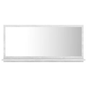 Koupelnové zrcadlo - dřevotříska - betonově šedé | 80x10,5x37 cm