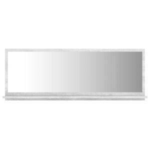 Koupelnové zrcadlo - dřevotříska - betonově šedé | 100x10,5x37 cm