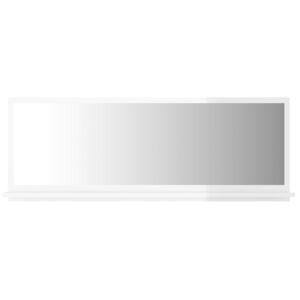 Koupelnové zrcadlo - dřevotříska - bílé vysoký lesk | 100x10,5x37 cm