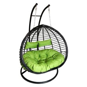 Závěsné relaxační křeslo TWIN - zelený sedák