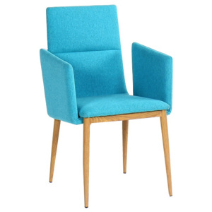 Jídelní židle v tyrkysové barvě v povrchové úpravě přírodního dřeva TK2064