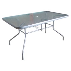 Jídelní stůl, tvrzené sklo / stříbrná, Demat NEW 0000236550 Tempo Kondela