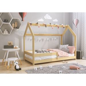 Dětská postel Domek 80x160 cm D5 + rošt a matrace ZDARMA - dub sonoma