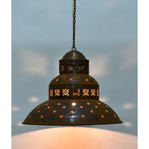 Kovová lampa v orientálním stylu, rez,, 45x45x40cm