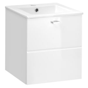 Závěsná skříňka pod umyvadlo - FINKA 821 white, bílá/lesklá bílá