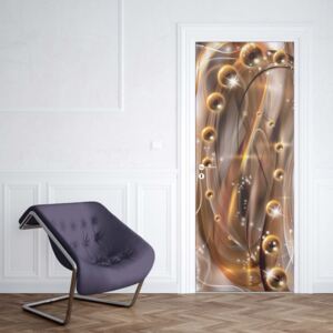 GLIX Fototapeta na dveře - 3D Modern Ornamental Design Yellow | 91x211 cm
