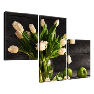 Obraz na plátně Krémové tulipány 90x60cm 1392A_3L