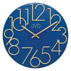 Modré designové nástěnné hodiny JVD HT23.3