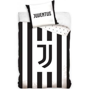Carbotex • Bavlněné ložní povlečení Juventus FC - motiv Black & White - 100% bavlna Renforcé - 70 x 90 cm + 140 x 200 cm