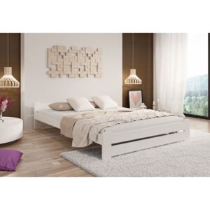Postel Euro 140 x 200 cm + matrace Comfort 14 cm + rošt - Bílá barva
