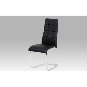 Jídelní židle černá koženka/chrom