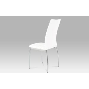 Jídelní židle chrom/koženka bílá - poslední kusy