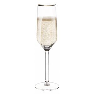 Sada 6 sklenic na šampaňské se zlatým okrajem , 220 ml, Rubin Gold