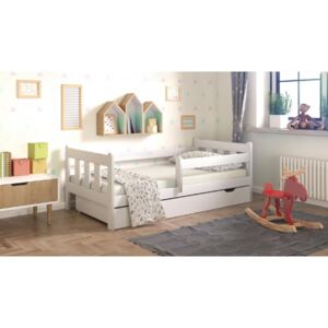 Dětská postel Irma 180x80 cm + šuplík + matrace bílá