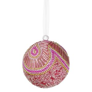Butlers HANG ON Vánoční koule s perlami 8 cm - sv. růžová