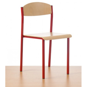 Židle do jídelen s podnoží z kovového jeklu (8 modelů) [červená RAL 3002]