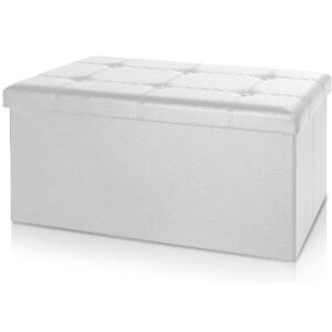 Goleto Čalouněná lavice s úložným prostorem 80 x 40 x 40 cm | bílá
