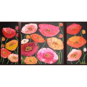 Vícedílné obrazy - Barevné květy