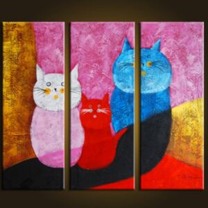 Vícedílné obrazy - Tři kočky