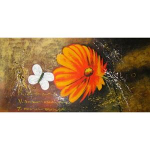 Obraz - Květ s motýlem