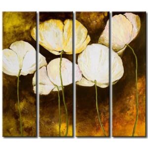 Vícedílné obrazy - Bílé květy