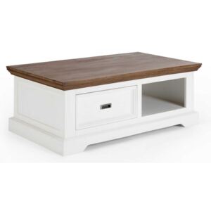 Moderní konferenční stolek z akátového dřeva bílý Sterling F010017121