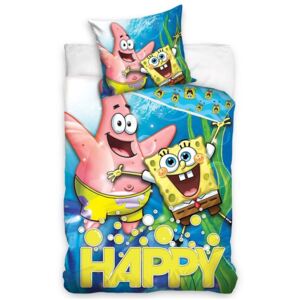 Carbotex Dětské bavlněné povlečení – Sponge Bob Happy 140x200/70x90cm