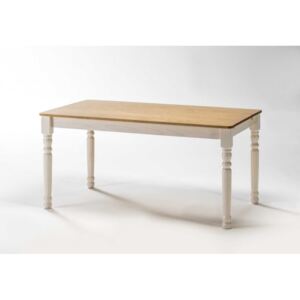 Bílý jídelní stůl z masivního borovicového dřeva Marckeric Iryna, 150 x 85 cm F011261