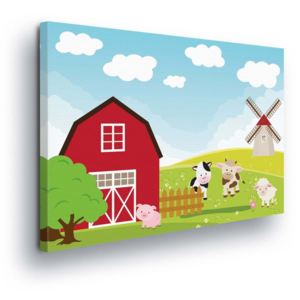 Obraz na plátně - Kreslená Farma se Zvířátky 100x75 cm