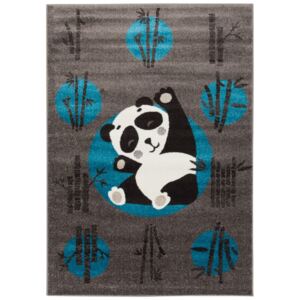 Dětský kusový koberec Panda hnědo modrý, Velikosti 133x190cm