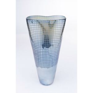 KARE DESIGN Modrá skleněná váza Grid Luster Blue 48cm