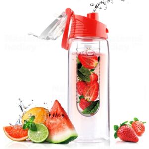 Designová fresh láhev s infuserem ASOBU Flavour It červená 600ml