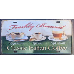 Cedule Classic Italian Coffee 30,5cm x 15,5cm Plechová cedule