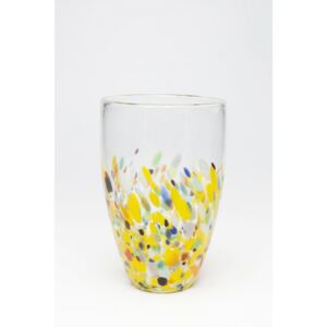 KARE DESIGN Žlutá skleněná váza Abstract Dots 29cm