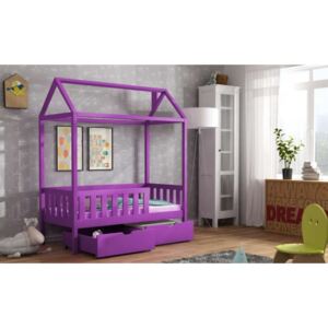 Dětská postel s úložným prostorem 70x140 MARTINA - fialová