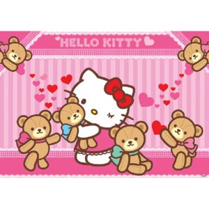 Výprodej - Dětská fototapeta Hello Kitty a Medvídci papír 368 x 254 cm