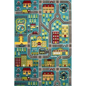 Dětský kusový koberec Velké město modrý, Velikosti 120x170cm