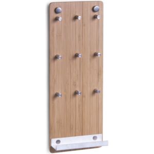 Bambusový tabule na klíče, 9 háčků + polička, ZELLER