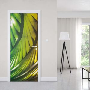 GLIX Fototapeta na dveře - 3D Abstract Art Green And Orange | 91x211 cm
