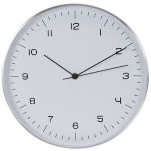 Hliníkové nástěnné hodiny, barva stříbrná, Ø 30 cm