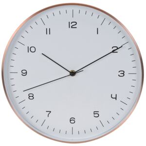 Hliníkové nástěnné hodiny, měděná barva, Ø 30 cm