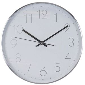 Nástěnné hodiny, barva stříbrná, Ø 30 cm