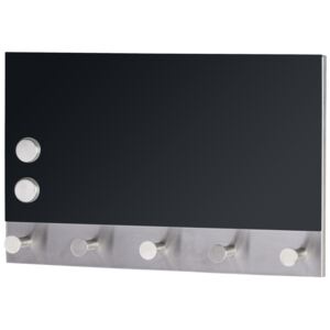 Magnetická tabule BLACK 5 háčků, 2 magnety, 30 x 19 cm, WENKO