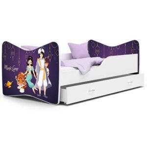 Dětská postel KEVIN 70x140 cm v bílé barvě se šuplíkem MAGIC LAMP