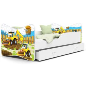 Dětská postel KEVIN 70x140 cm v bílé barvě se šuplíkem BAGŘÍCI